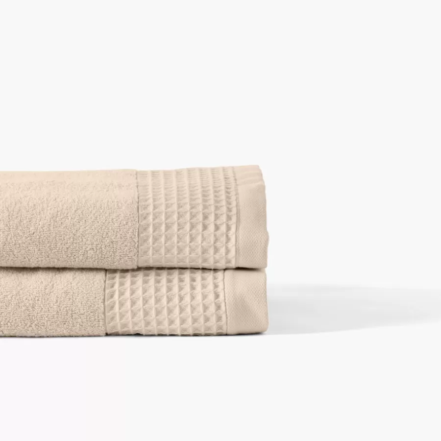 Carré Blanc Draps De Bain | Drap de bain bouclette de coton biologique Source naturel