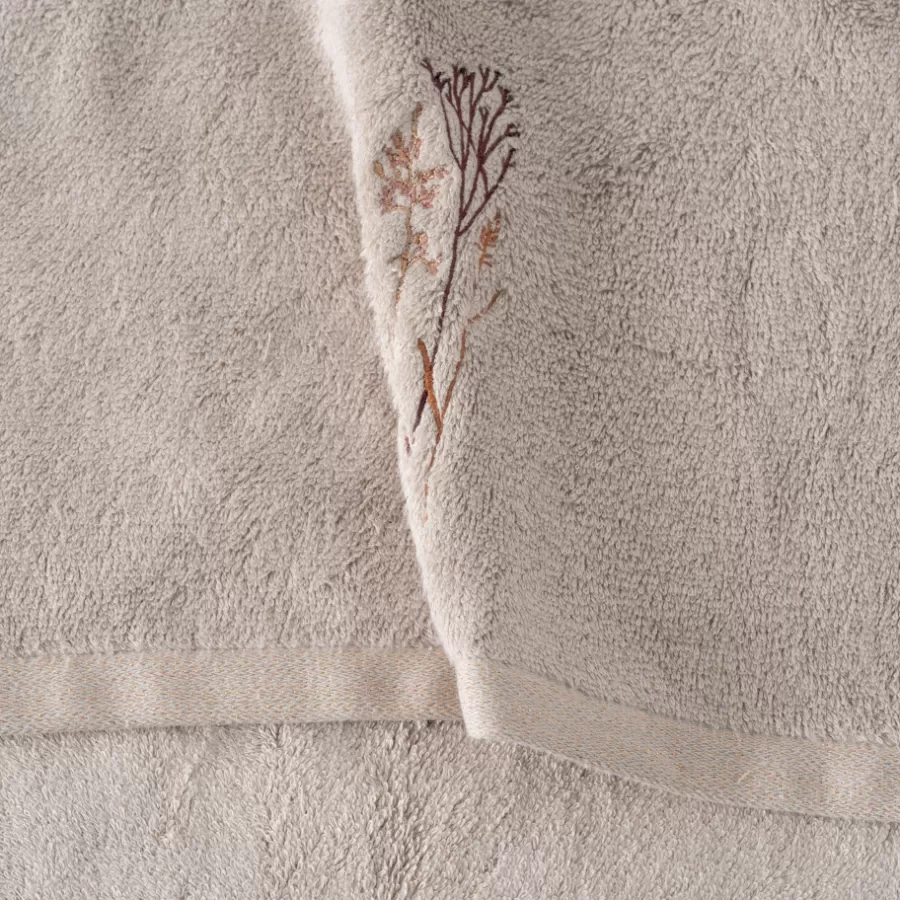 Carré Blanc Coffrets Cadeaux | Draps De Bain | Drap de bain coton et viscose de bambou Aura taupe