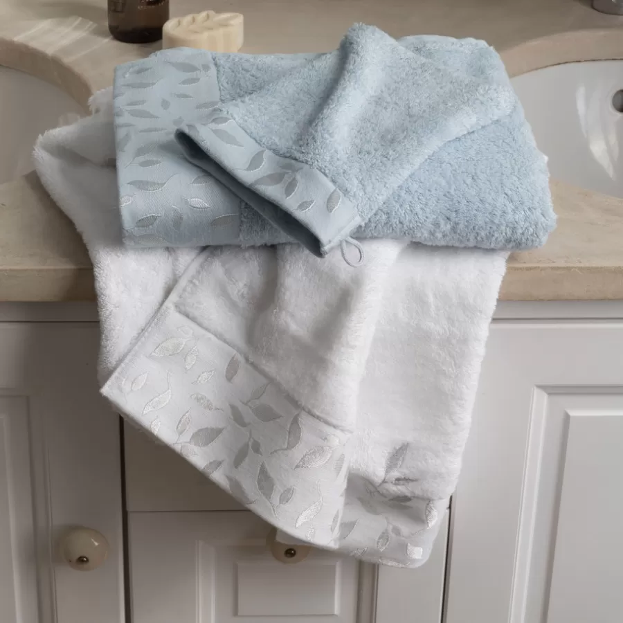 Carré Blanc Draps De Bain | Drap de bain coton et viscose de bambou Equinoxe neige