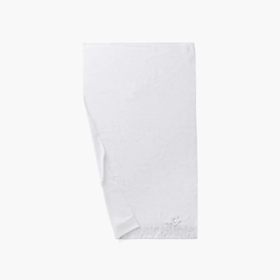 Carré Blanc Draps De Bain | Drap de bain coton et viscose de bambou Equinoxe neige