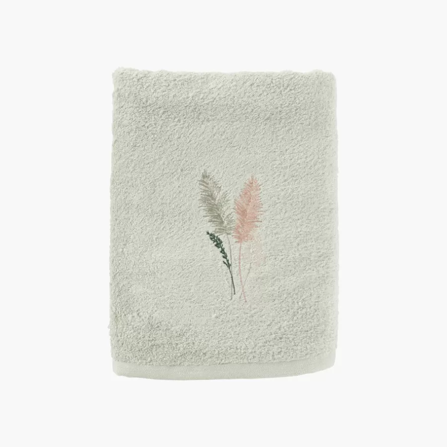 Carré Blanc Draps De Bain | Drap de bain coton et viscose de bambou Pampa II jade
