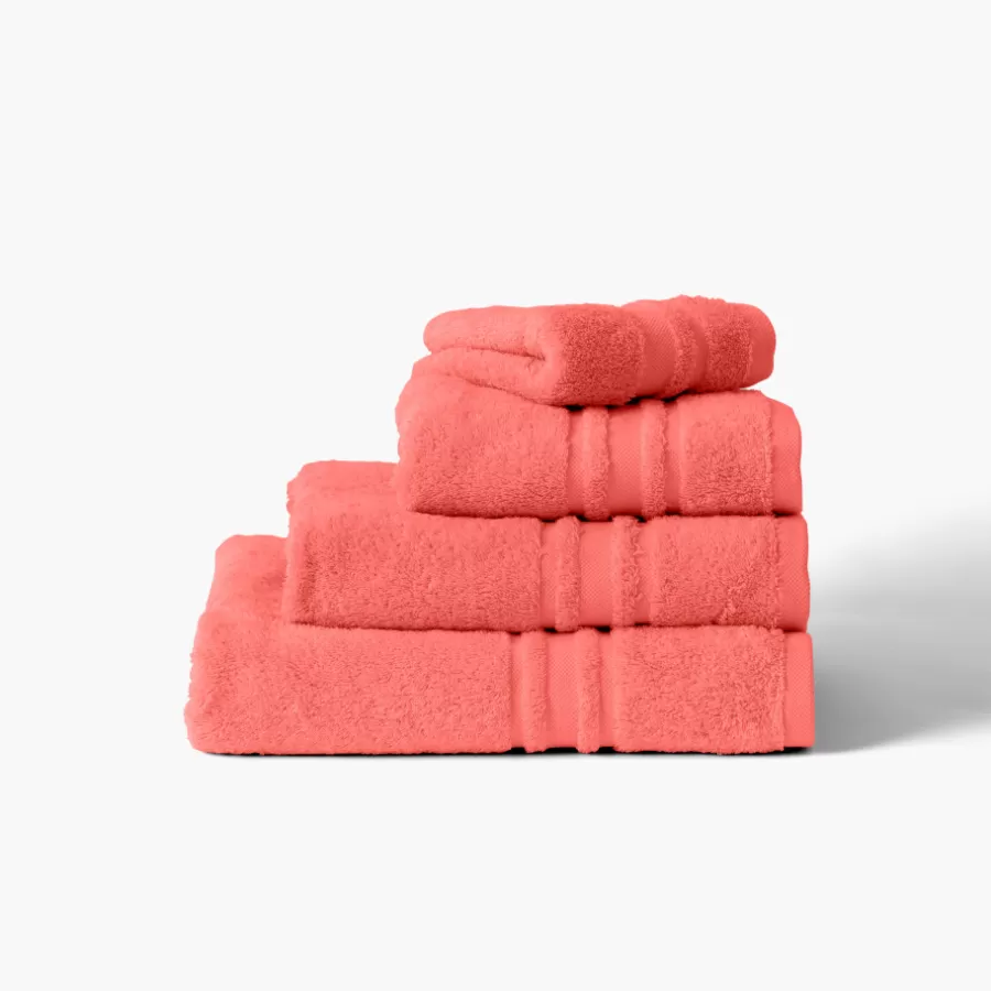 Carré Blanc Draps De Bain | Drap de bain coton Lola II corail