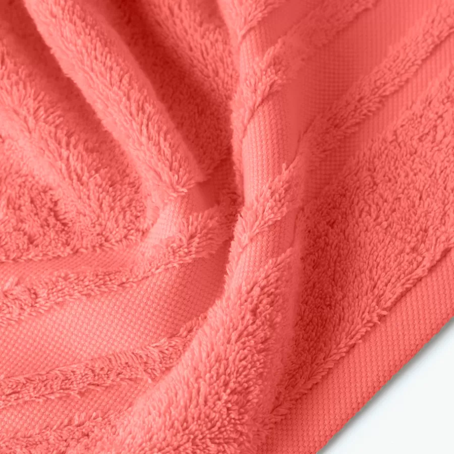 Carré Blanc Draps De Bain | Drap de bain coton Lola II corail