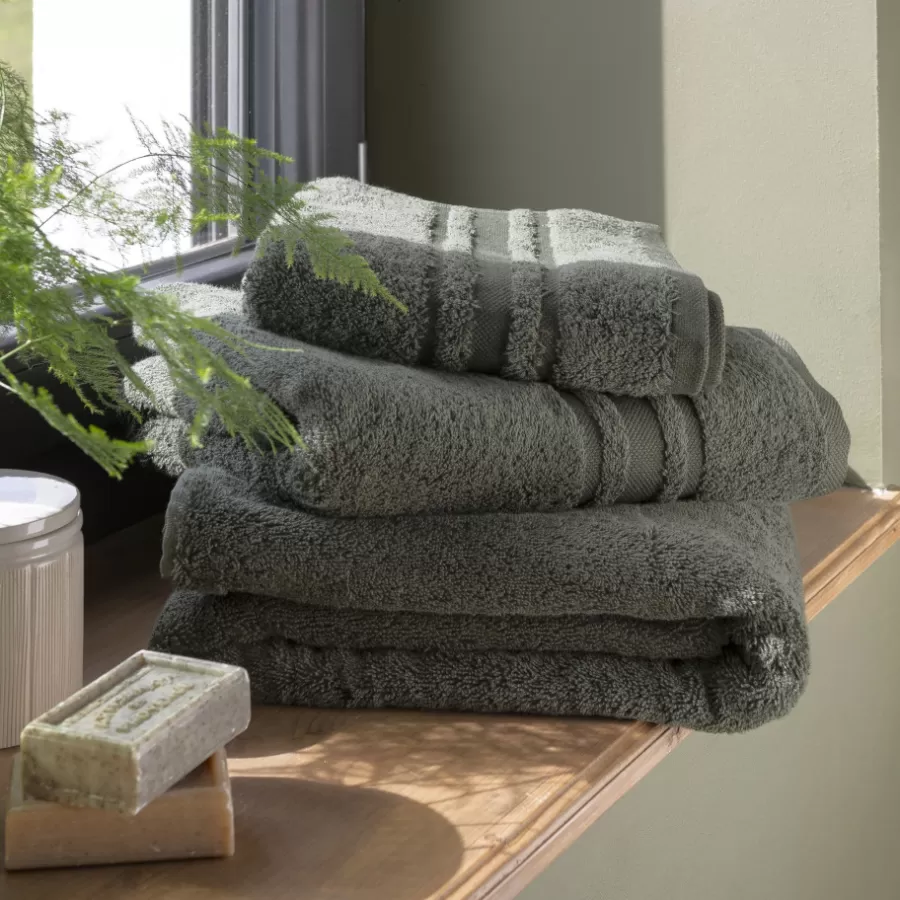 Carré Blanc Coffrets Cadeaux | Draps De Bain | Drap de bain coton Lola II vert kaki