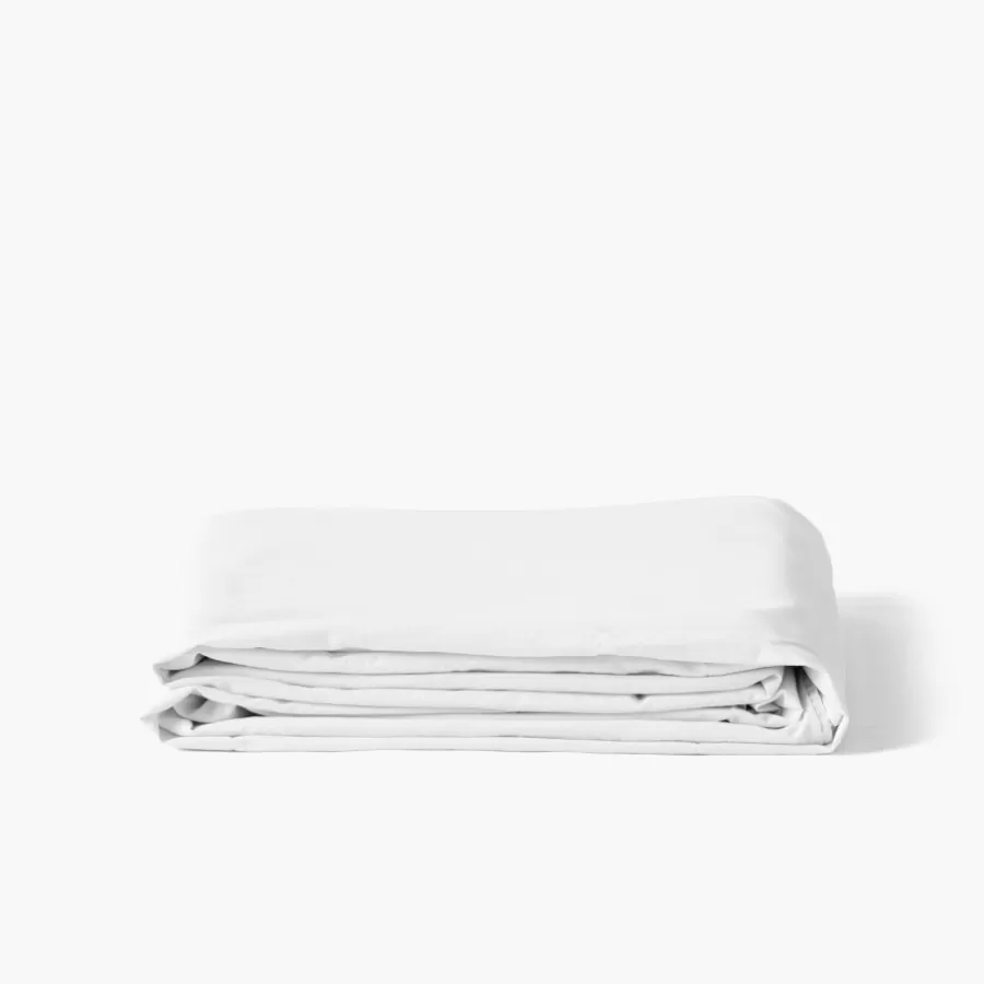 Carré Blanc Draps De Lit | Drap de lit en pur coton lavé biologique Souffle blanc