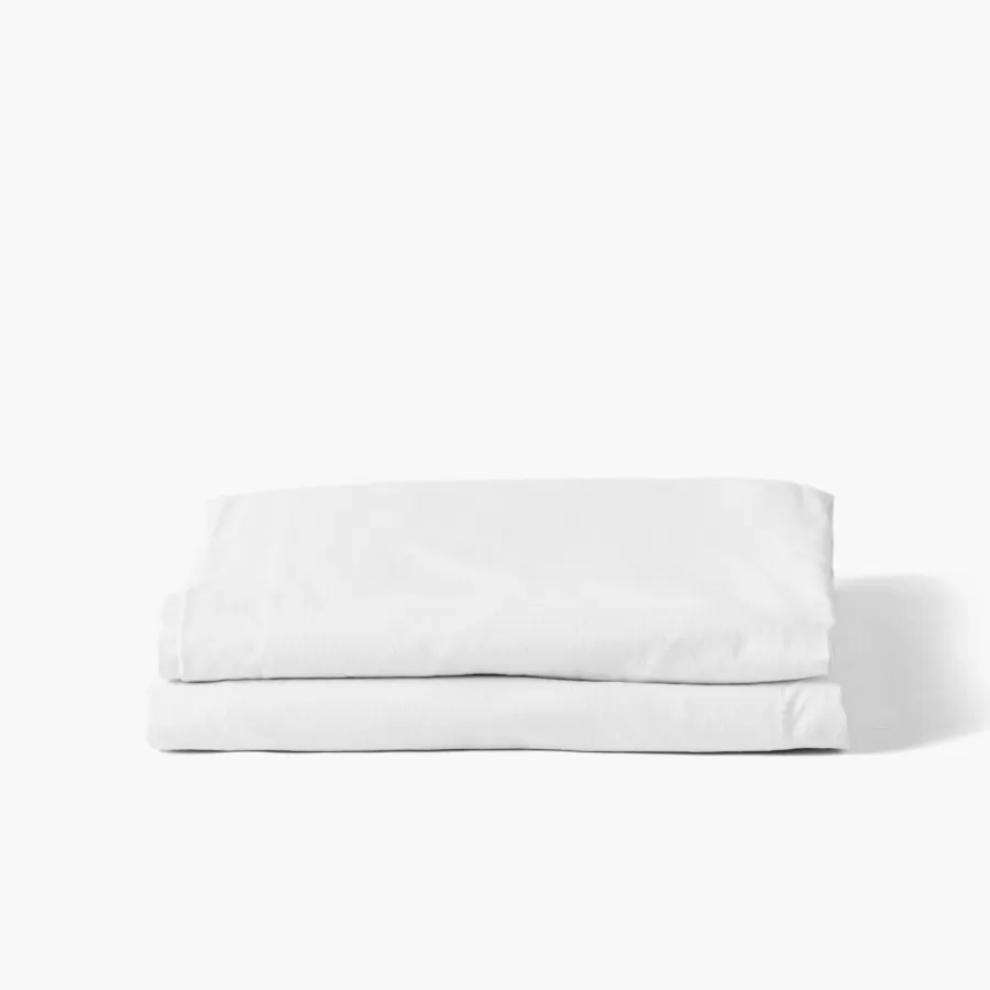 Carré Blanc Draps De Lit | Drap de lit en pur coton lavé biologique Souffle blanc