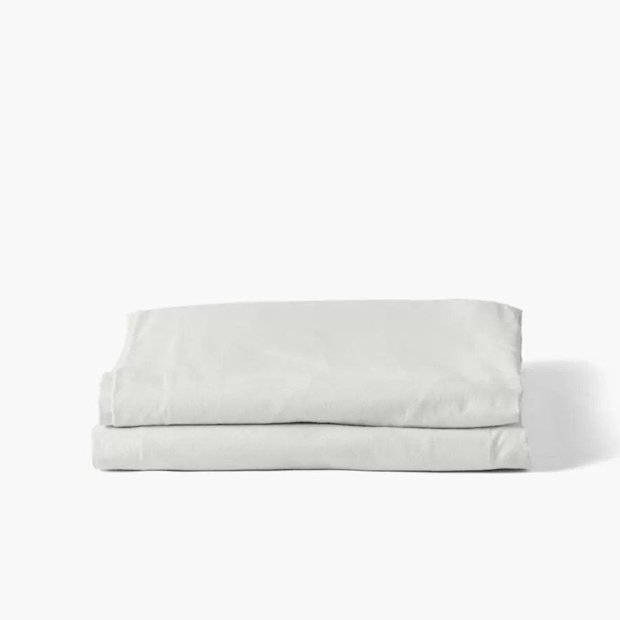 Carré Blanc Draps De Lit | Drap de lit en pur coton lavé biologique Souffle nuage