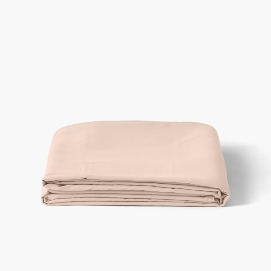 Carré Blanc Draps De Lit | Drap de lit satin de coton jacquard pois et rayures Prestige nacre