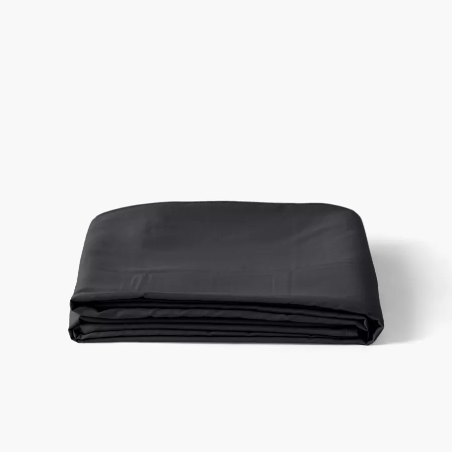 Carré Blanc Draps De Lit | Drap de lit satin de coton jacquard pois et rayures Prestige noir