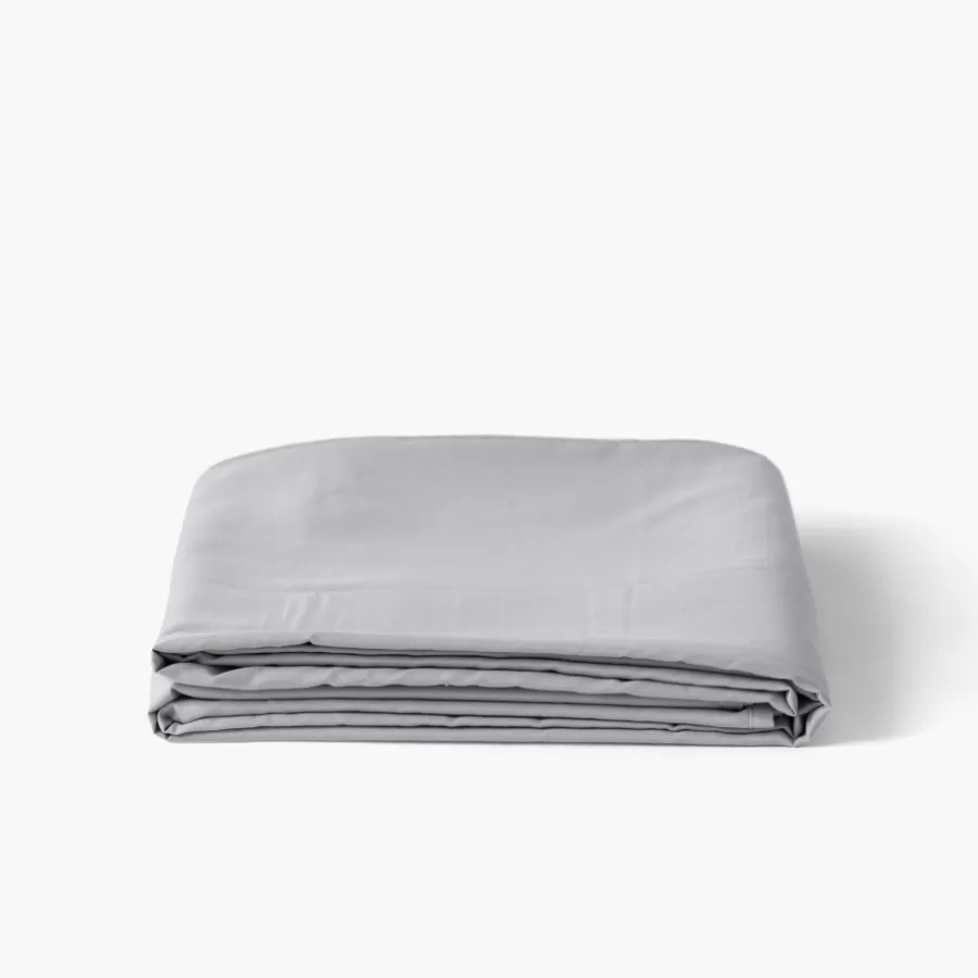 Carré Blanc Draps De Lit | Drap de lit satin de coton jacquard pois et rayures Prestige tourterelle