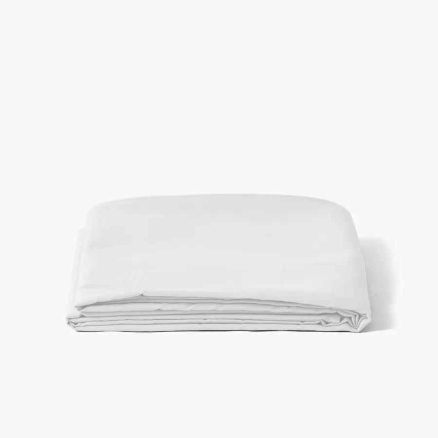 Carré Blanc Draps De Lit | Drap de lit satin de coton lavé bio Quartz blanc