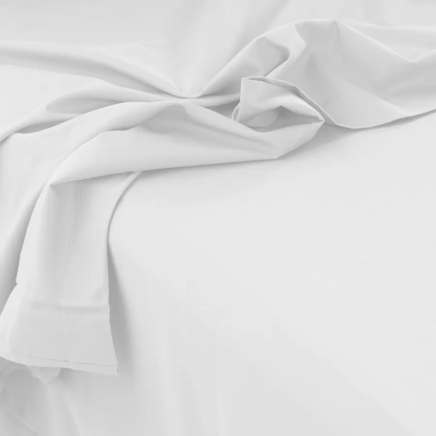 Carré Blanc Draps De Lit | Drap de lit satin de coton lavé bio Quartz blanc