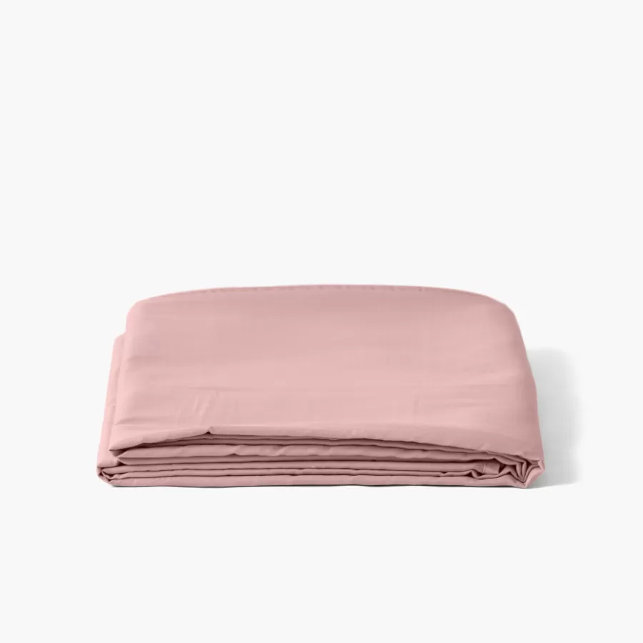 Carré Blanc Draps De Lit | Drap de lit satin de coton lavé bio Quartz blush