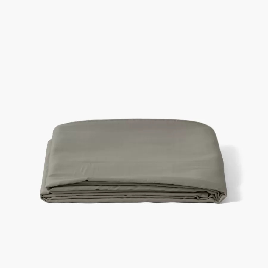 Carré Blanc Draps De Lit | Drap de lit satin de coton lavé biologique Quartz jade