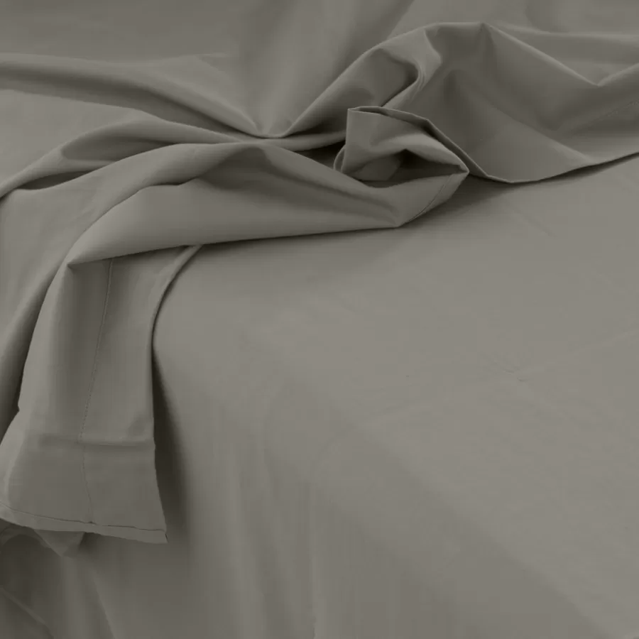 Carré Blanc Draps De Lit | Drap de lit satin de coton lavé biologique Quartz jade