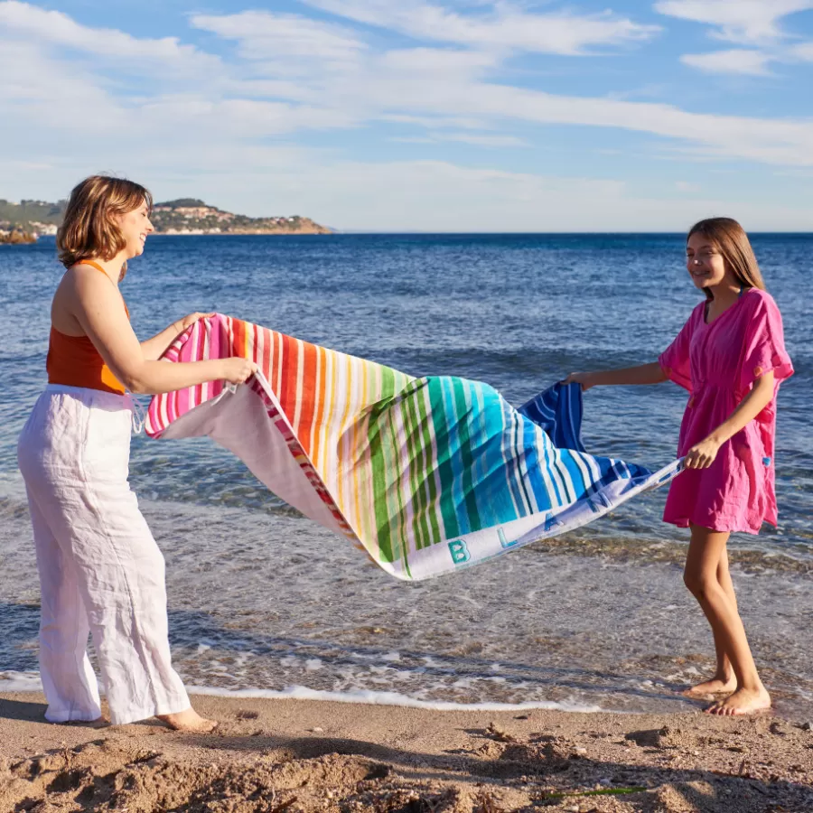 Carré Blanc La Plage | Drap de plage coton Colorfun