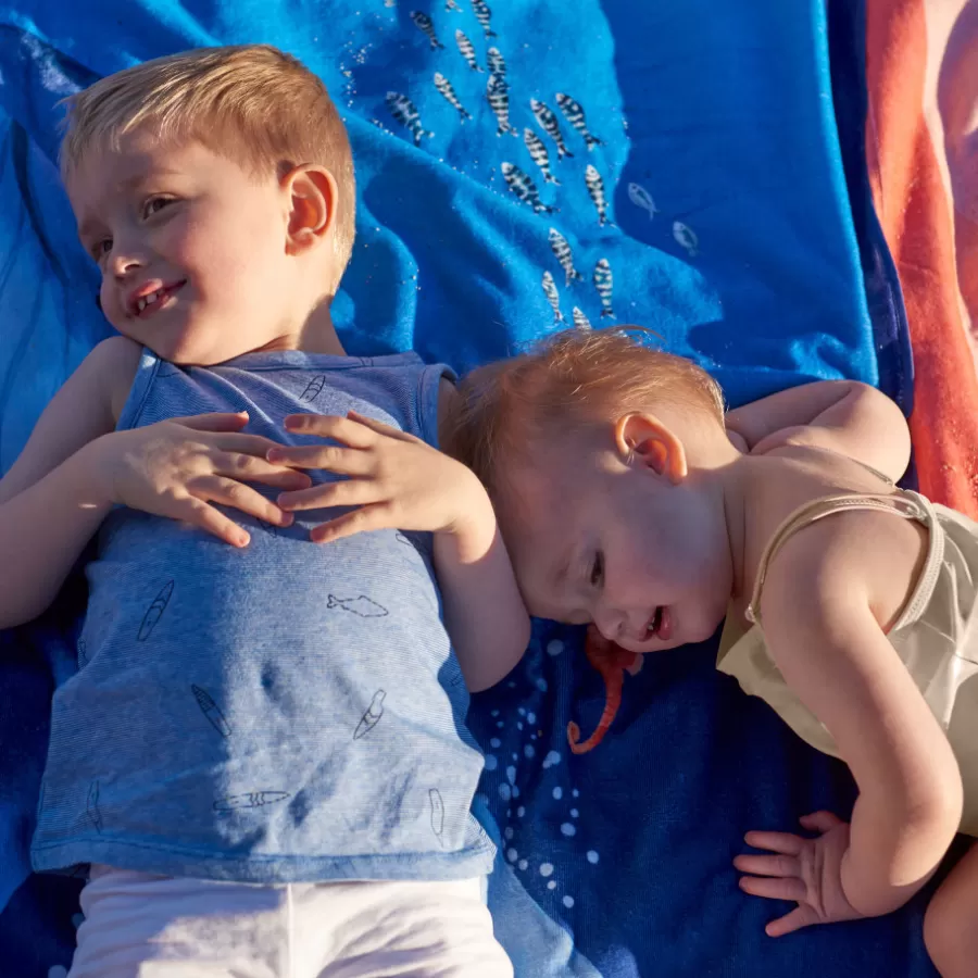 Carré Blanc La Plage | Drap de plage velours de coton Oceanos