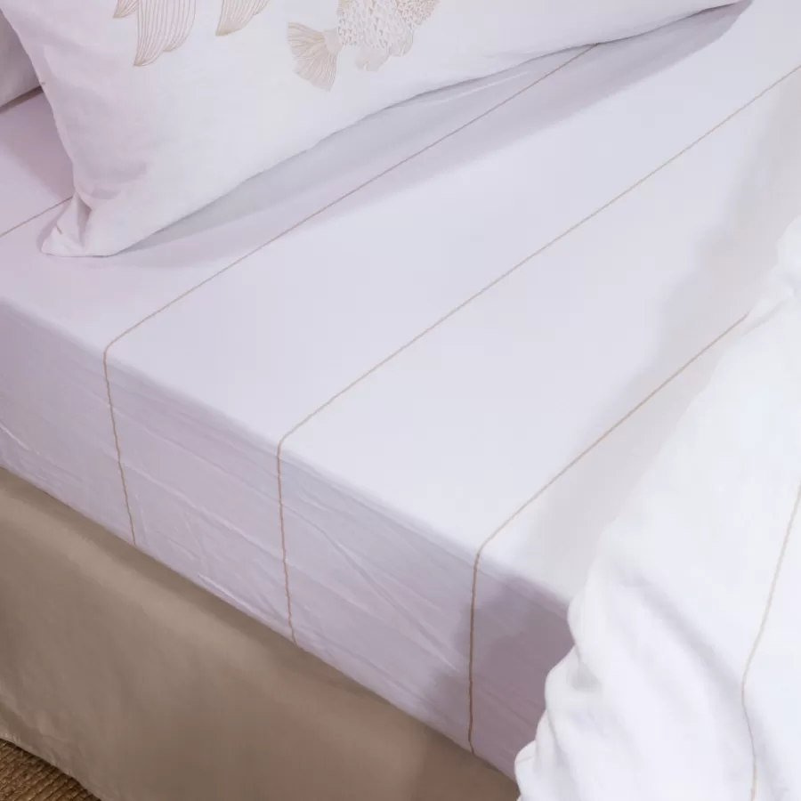 Carré Blanc Draps Housse | Drap housse coton Amorgos