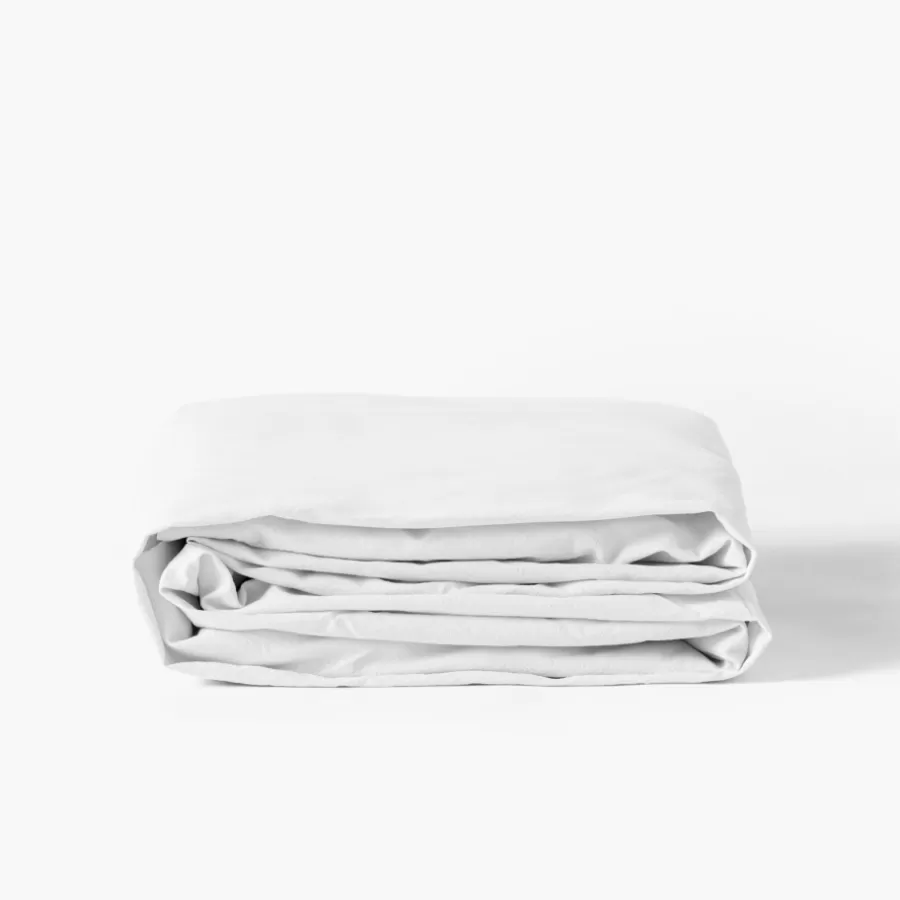 Carré Blanc Draps Housse | Draps Housse | Drap housse en pur coton lavé biologique Souffle blanc