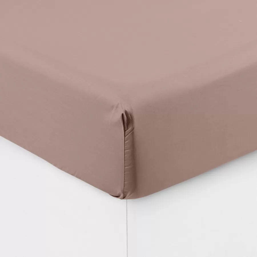 Carré Blanc Draps Housse | Draps Housse | Drap housse percale de coton Neo taupe