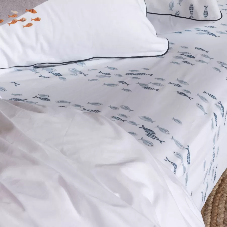 Carré Blanc Draps Housse | Drap housse pur coton Océanos