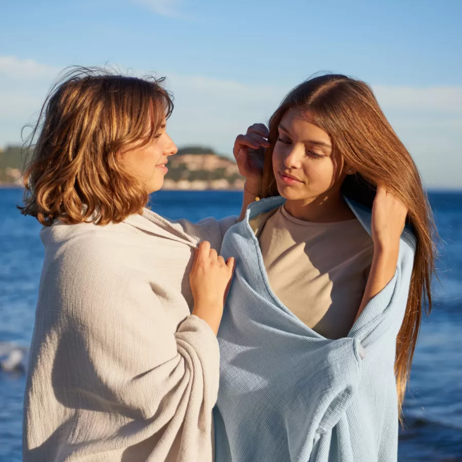 Carré Blanc La Plage | Fouta coton Pyla lin