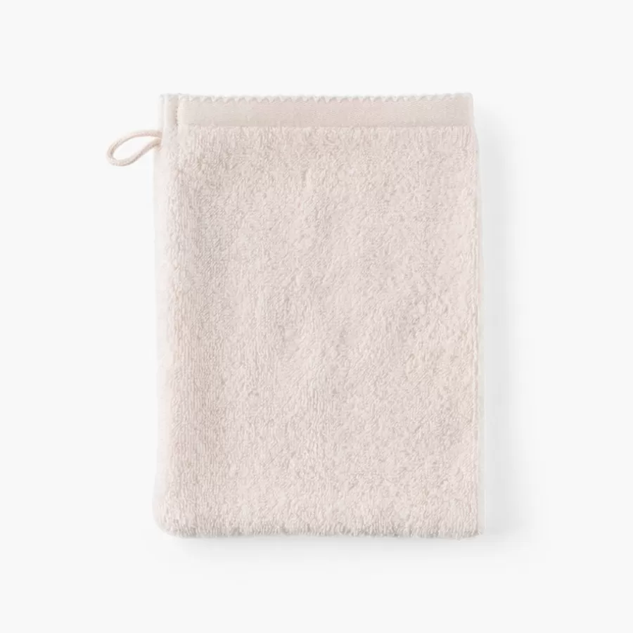 Carré Blanc Gants De Toilette | Nouveautés Bébénew | Gant de toilette coton bio Bienvenue nude