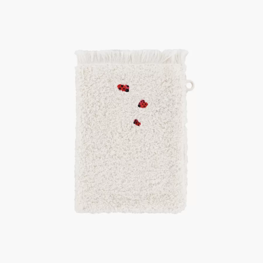 Carré Blanc Gants De Toilette | Gant de toilette coton biologique Raphia ivoire