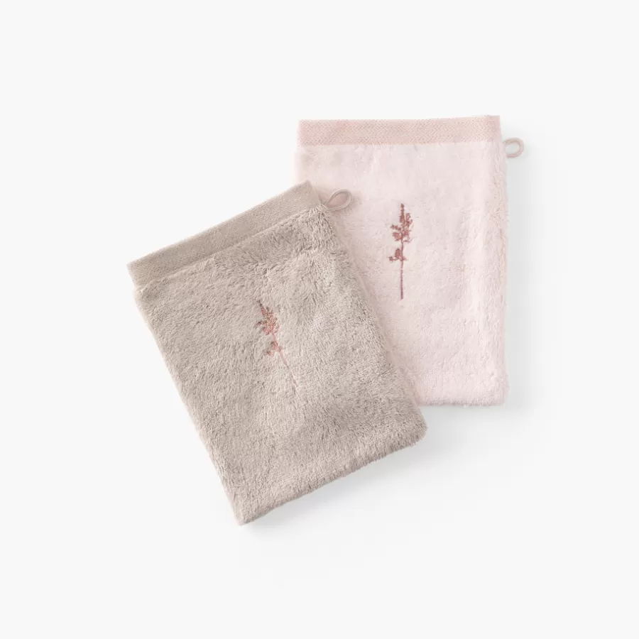 Carré Blanc Gants De Toilette | Gant de toilette coton et viscose de bambou Aura nude