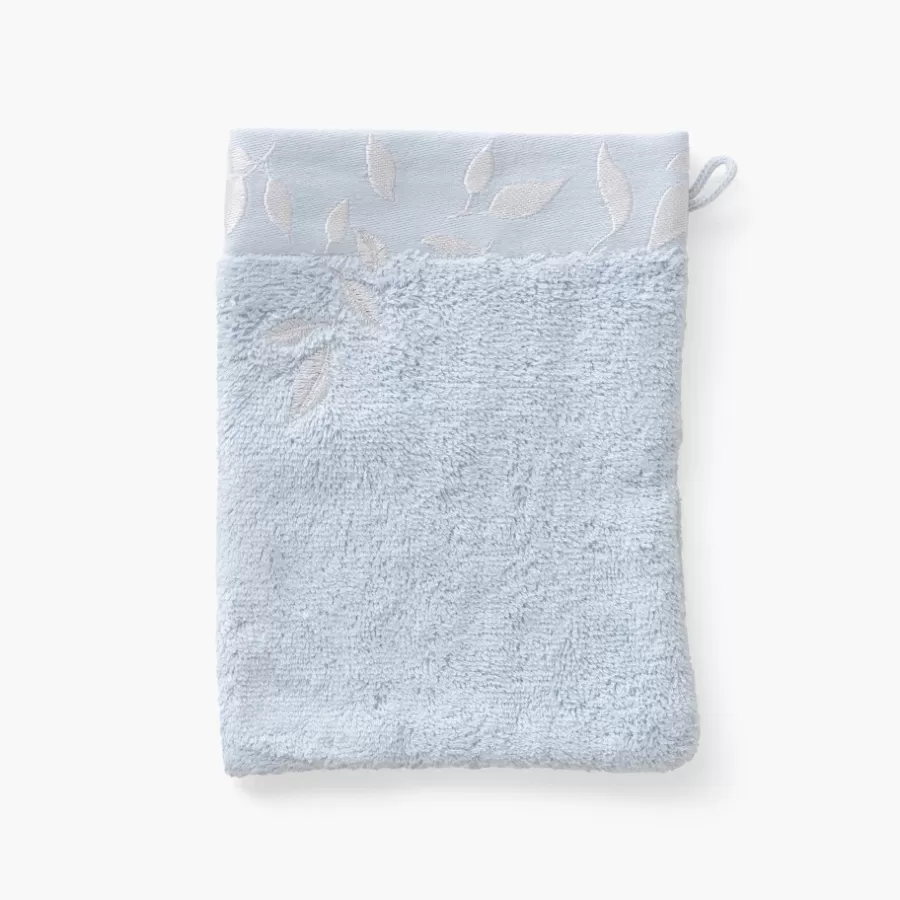 Carré Blanc Gants De Toilette | Gant de toilette coton et viscose de bambou Equinoxe bleu givre