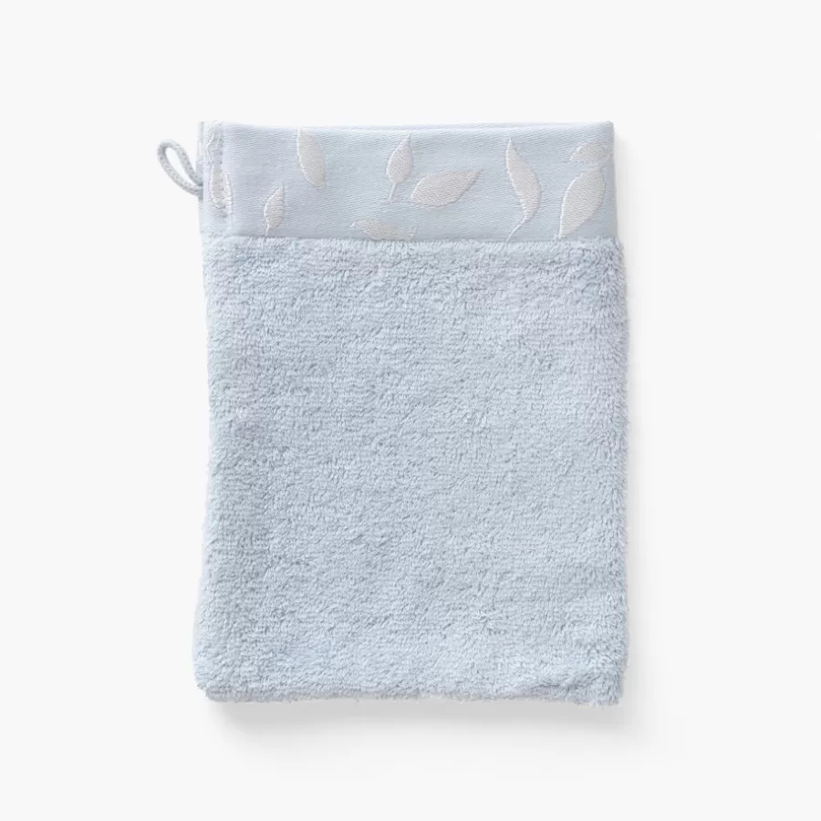 Carré Blanc Gants De Toilette | Gant de toilette coton et viscose de bambou Equinoxe bleu givre