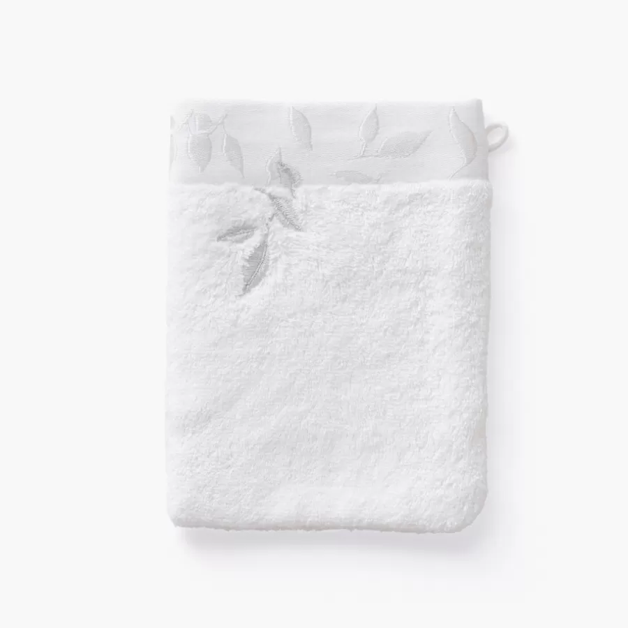 Carré Blanc Gants De Toilette | Gant de toilette coton et viscose de bambou Equinoxe neige