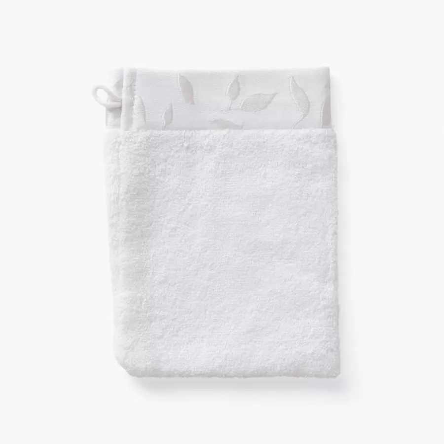 Carré Blanc Gants De Toilette | Gant de toilette coton et viscose de bambou Equinoxe neige