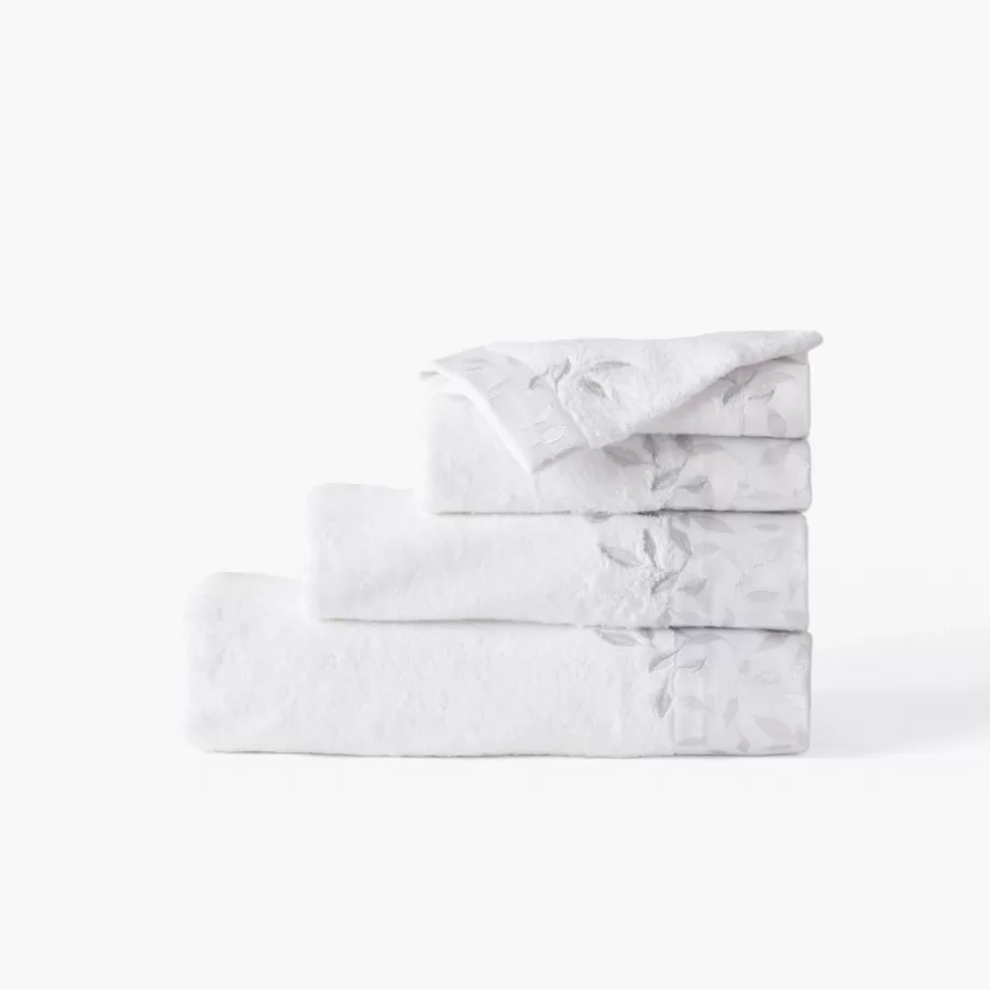 Carré Blanc Gants De Toilette | Gant de toilette coton et viscose de bambou Equinoxe neige