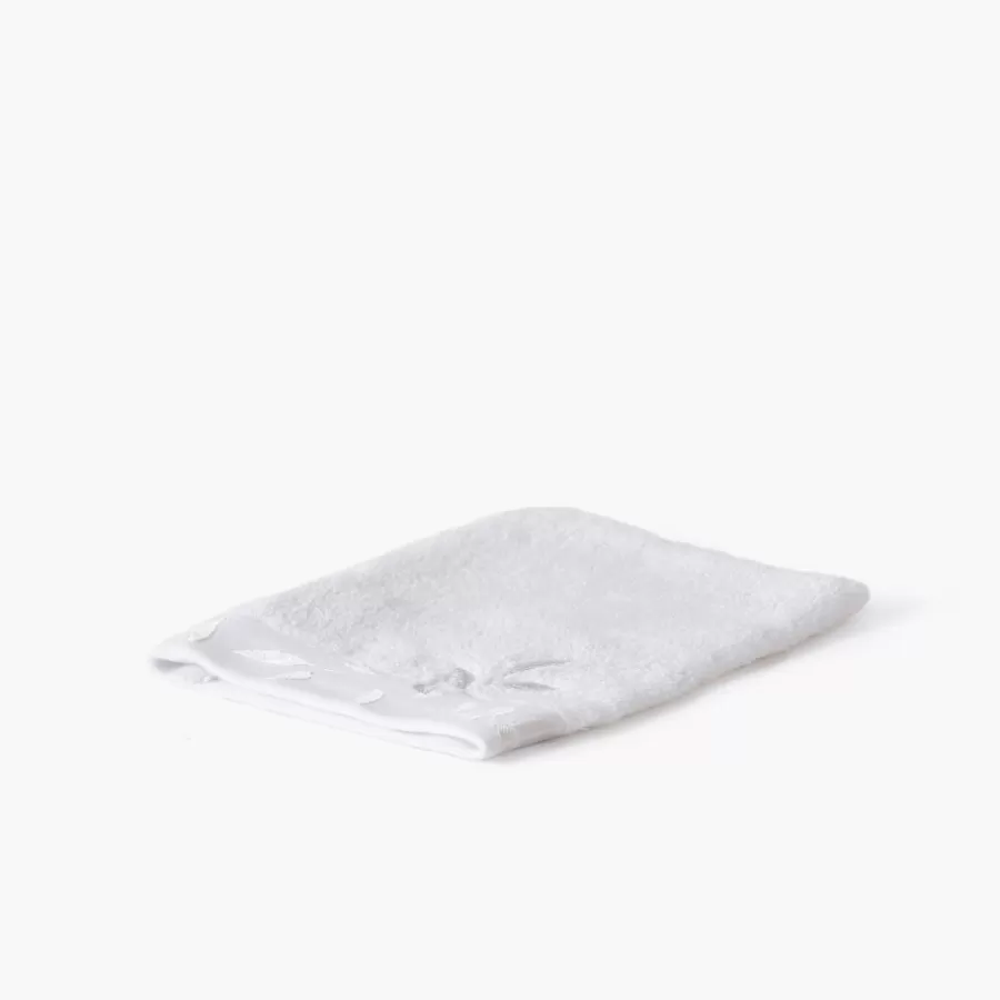 Carré Blanc Gants De Toilette | Gant de toilette coton et viscose de bambou Equinoxe neige