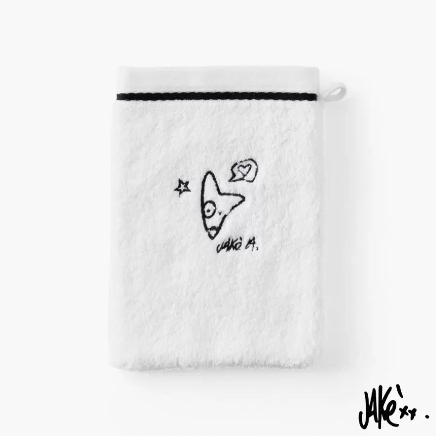 Carré Blanc Gants De Toilette | Gant de toilette coton Jakè x