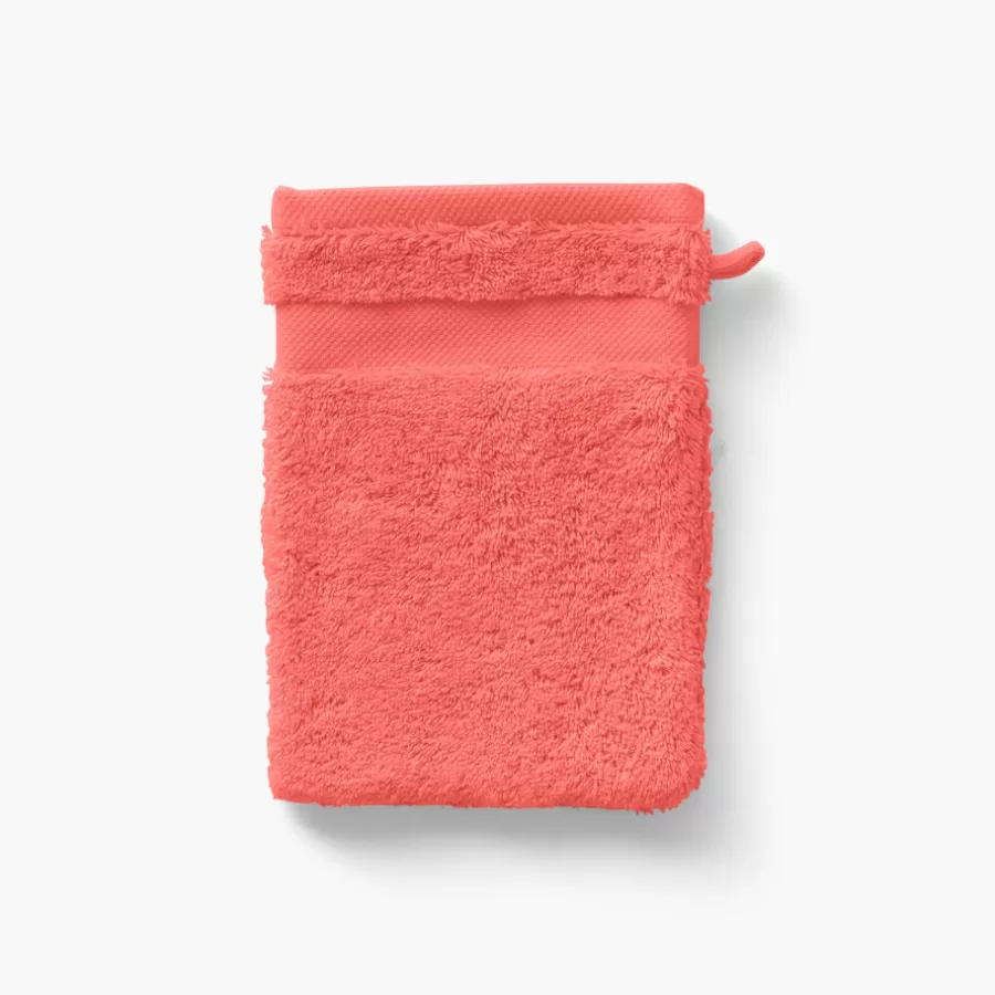Carré Blanc Gants De Toilette | Gant de toilette coton Lola II corail