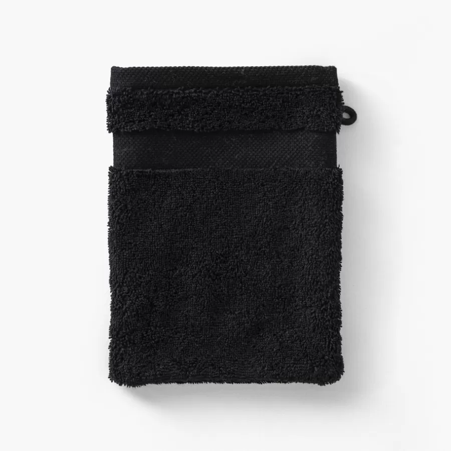 Carré Blanc Gants De Toilette | Gant de toilette coton Lola II noir