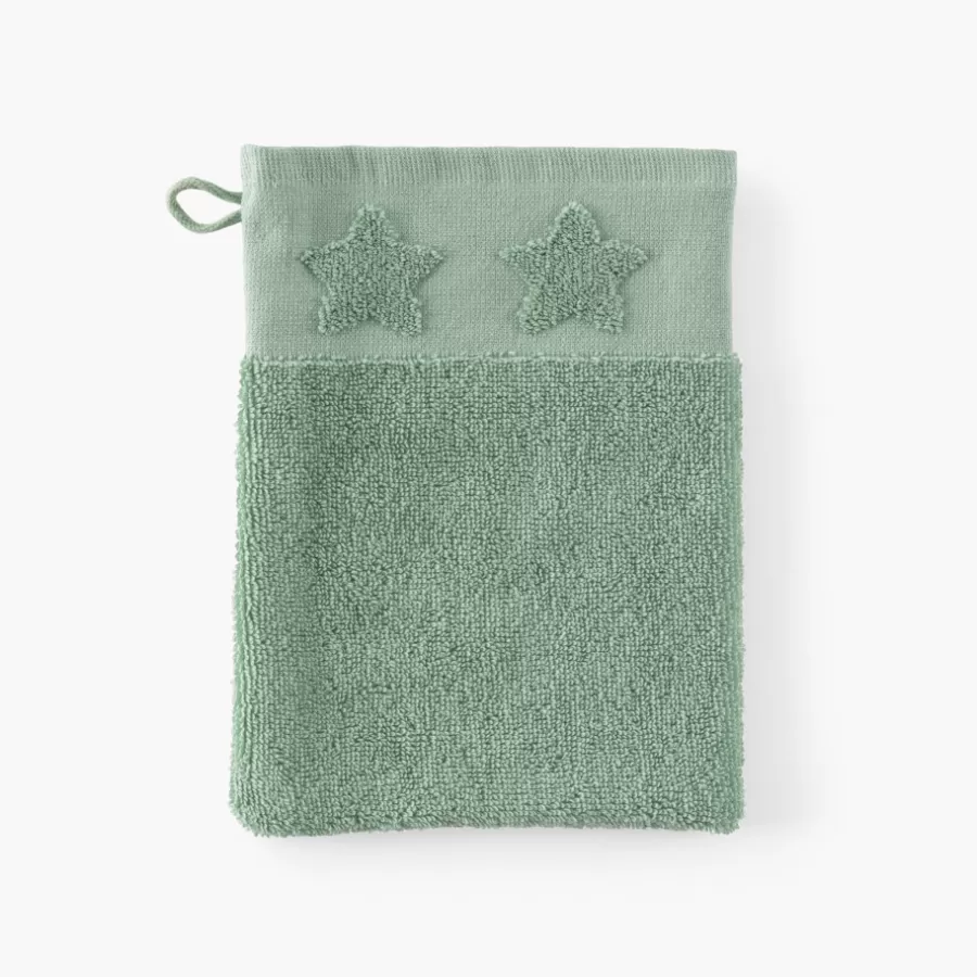 Carré Blanc Gants De Toilette | Nouveautés Bébénew | Gant de toilette coton Monjour eucalyptus