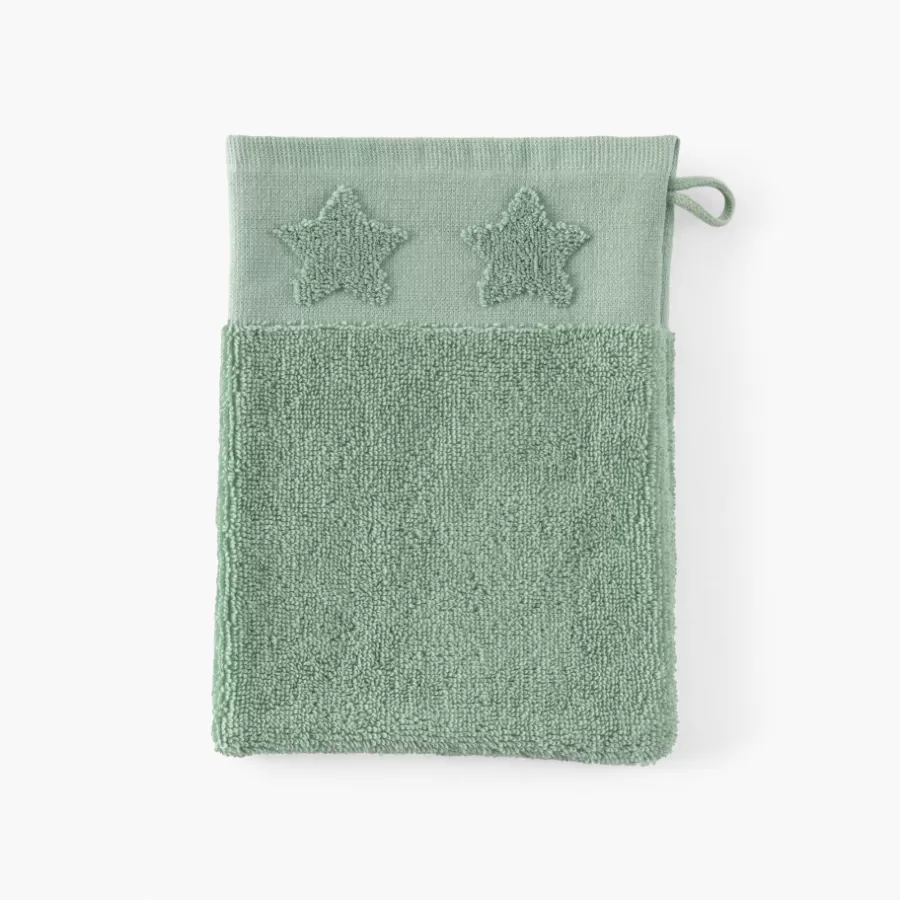 Carré Blanc Gants De Toilette | Nouveautés Bébénew | Gant de toilette coton Monjour eucalyptus