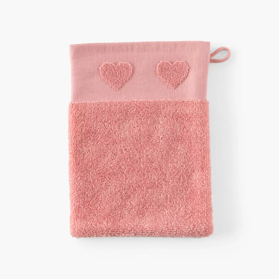 Carré Blanc Gants De Toilette | Nouveautés Bébénew | Gant de toilette coton Monjour sorbet