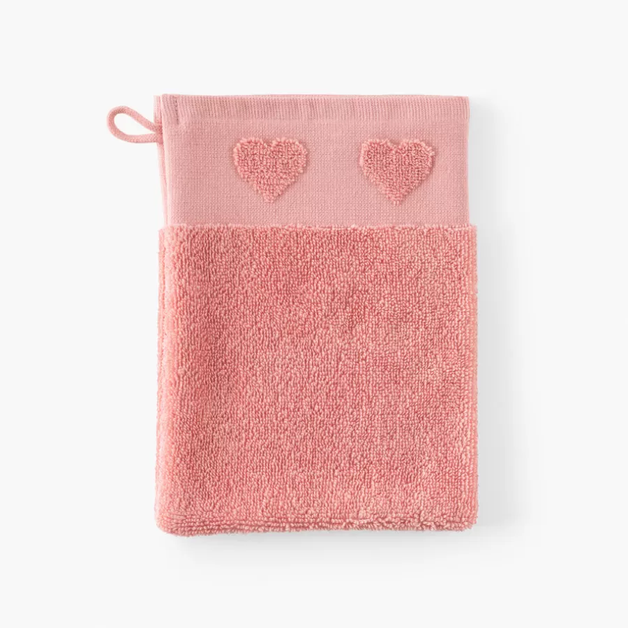 Carré Blanc Gants De Toilette | Nouveautés Bébénew | Gant de toilette coton Monjour sorbet