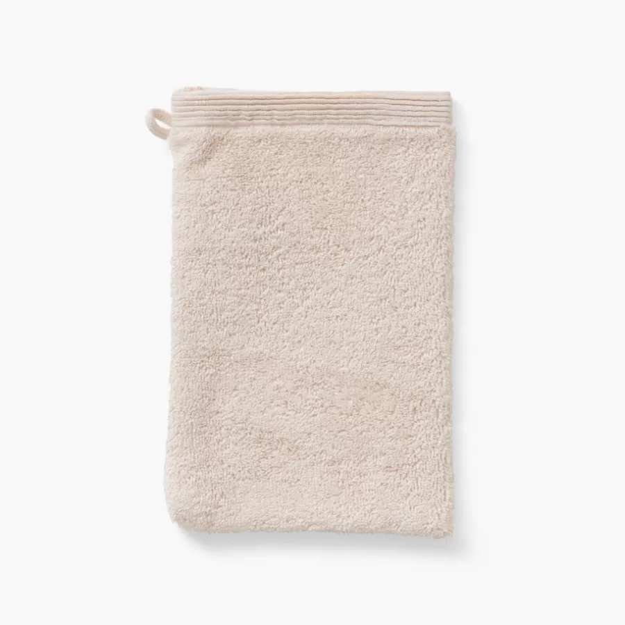 Carré Blanc Gants De Toilette | Gant de toilette coton Récif sable