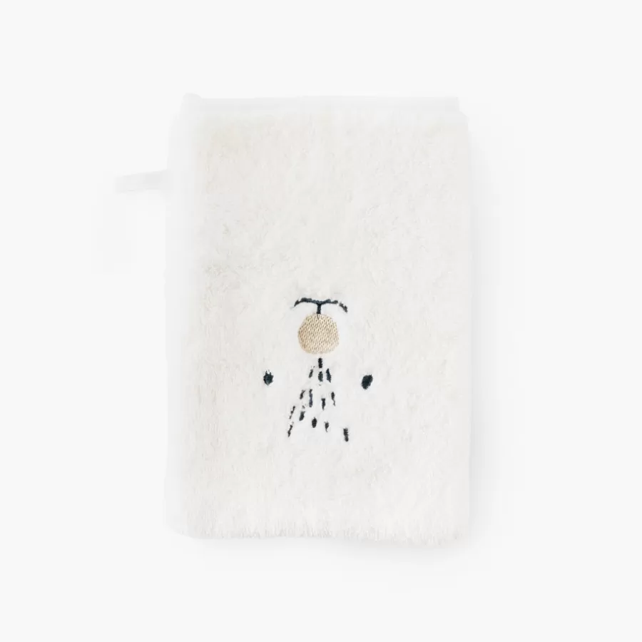 Carré Blanc Gants De Toilette | Nouveautés Bébénew | Gant de toilette coton Xmasful ivoire