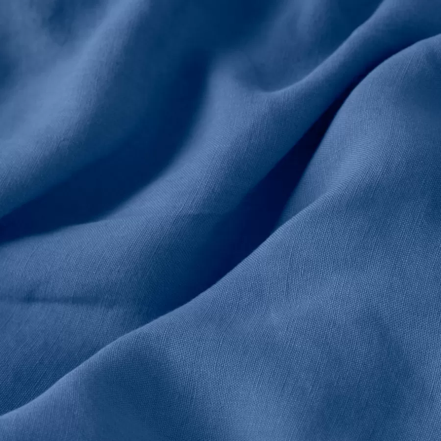 Carré Blanc Housses De Couette | Housse de couette enfant lin et coton lavé Songe bleu de chine