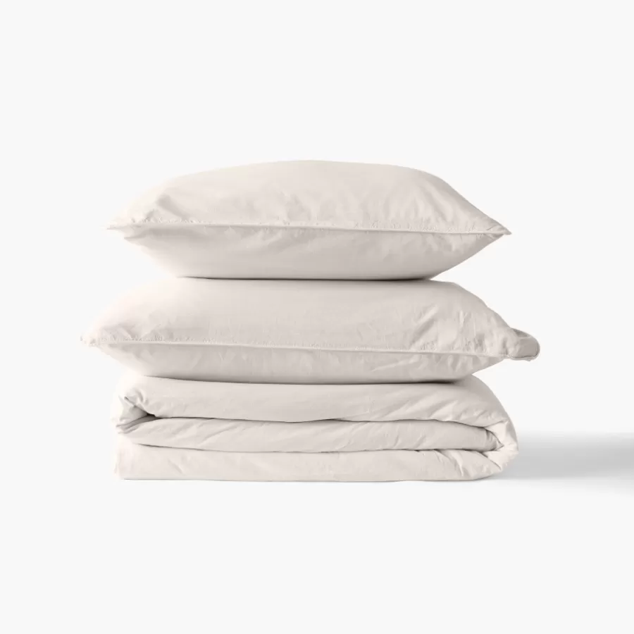 Carré Blanc Housses De Couette | Housse de couette enfant pur coton lavé biologique Souffle vanille