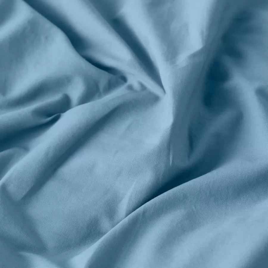 Carré Blanc Housses De Couette | Housse de couette lin et coton lavé Songe bleu baltique