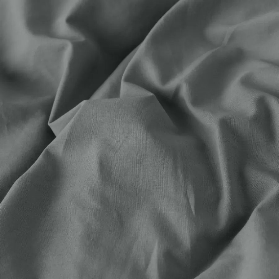 Carré Blanc Housses De Couette | Housse de couette lin et coton lavé Songe kaki cendré