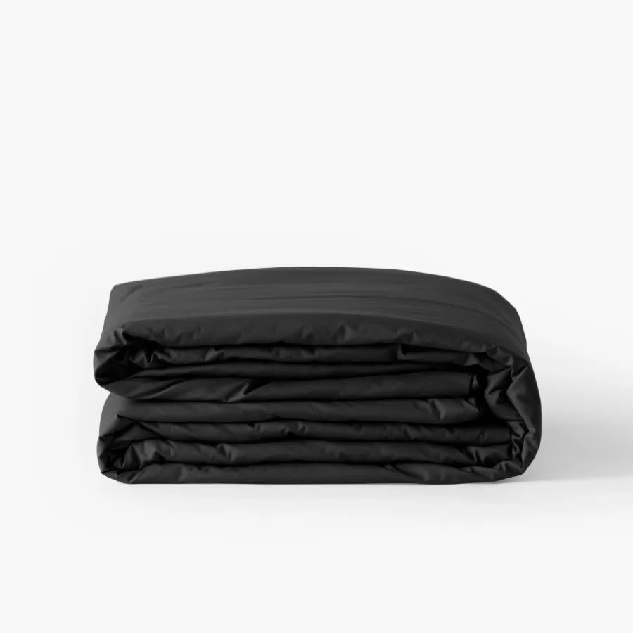 Carré Blanc Housses De Couette | Housse de couette percale de coton Neo anthracite