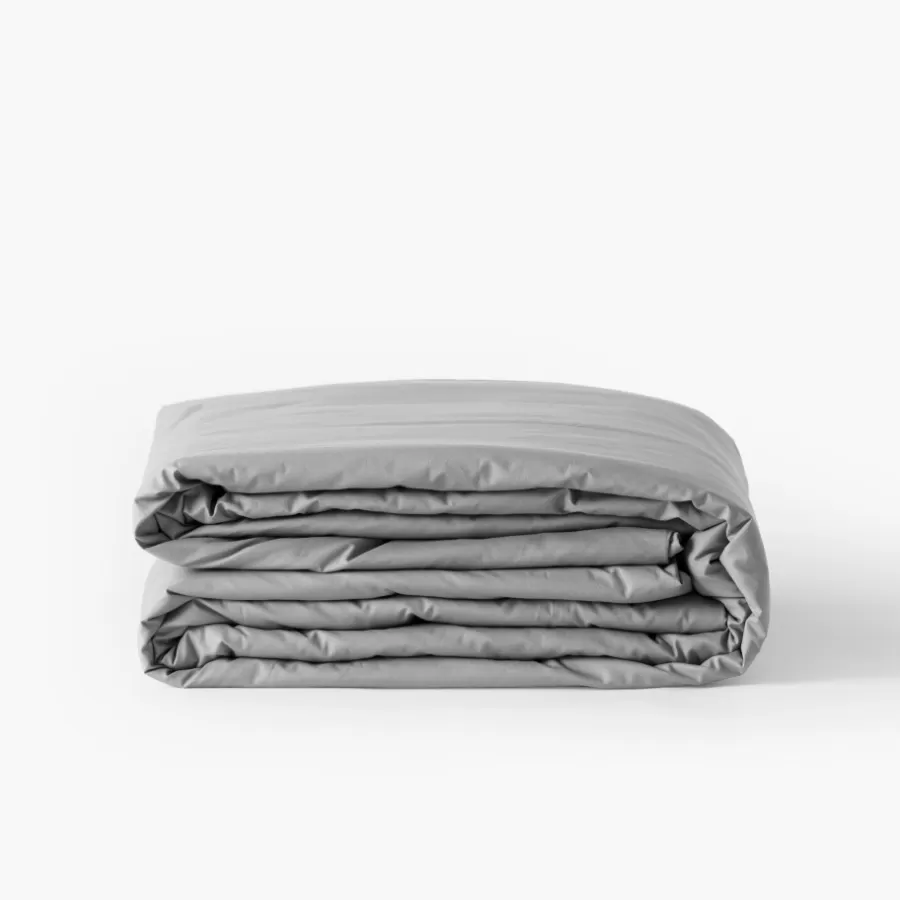 Carré Blanc Housses De Couette | Housse de couette percale de coton Neo gris